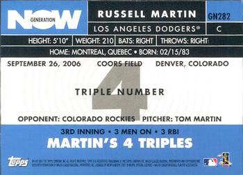 2007 Topps - Generation Now #GN282 Russell Martin Back