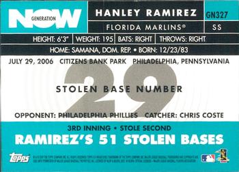 2007 Topps - Generation Now #GN327 Hanley Ramirez Back