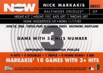 2007 Topps - Generation Now #GN352 Nick Markakis Back