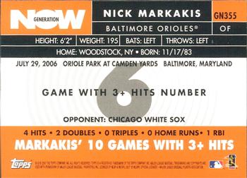 2007 Topps - Generation Now #GN355 Nick Markakis Back