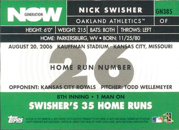 2007 Topps - Generation Now #GN385 Nick Swisher Back