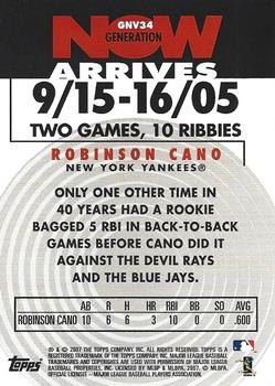 2007 Topps - Generation Now Arrives (Vintage) #GNV34 Robinson Cano Back