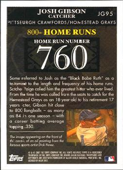 2007 Topps - Josh Gibson Home Run History #JG95 Josh Gibson Back
