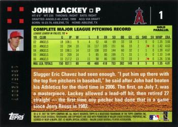 2007 Topps - Gold #1 John Lackey Back