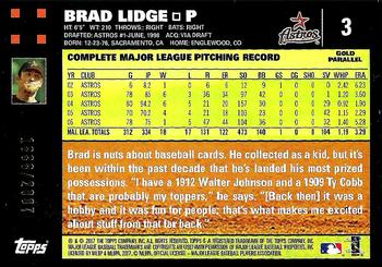2007 Topps - Gold #3 Brad Lidge Back