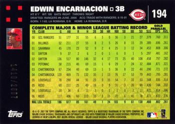 2007 Topps - Gold #194 Edwin Encarnacion Back