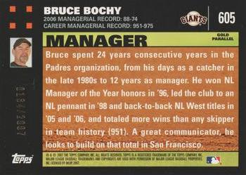 2007 Topps - Gold #605 Bruce Bochy Back