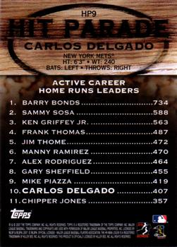2007 Topps - Hit Parade #HP9 Carlos Delgado Back