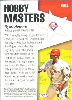 2007 Topps - Hobby Masters #HM4 Ryan Howard Back