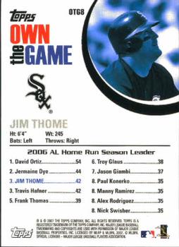 2007 Topps - Own the Game #OTG8 Jim Thome Back
