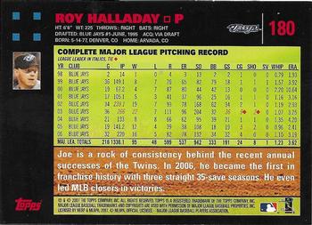 2007 Topps - Red Back #180 Roy Halladay Back