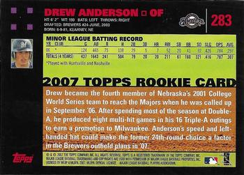 2007 Topps - Red Back #283 Drew Anderson Back