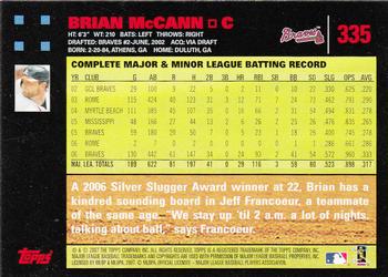 2007 Topps - Red Back #335 Brian McCann Back