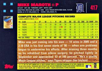 2007 Topps - Red Back #417 Mike Maroth Back