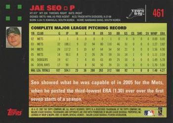 2007 Topps - Red Back #461 Jae Seo Back