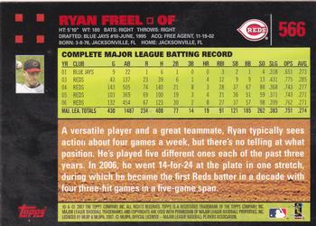 2007 Topps - Red Back #566 Ryan Freel Back