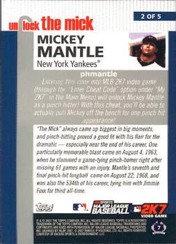 2007 Topps - Unlock the Mick #2 Mickey Mantle Back