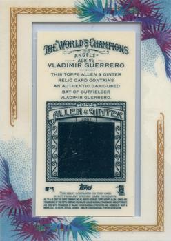 2007 Topps Allen & Ginter - Relics #AGR-VG Vladimir Guerrero Back