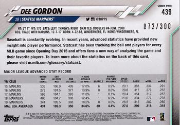 2020 Topps - Advanced Stat #439 Dee Gordon Back
