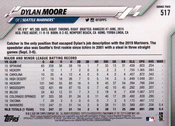 2020 Topps - Yellow #517 Dylan Moore Back