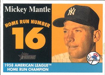 2007 Topps Heritage - 1958 Home Run Champion Mickey Mantle #MHRC16 Mickey Mantle Front