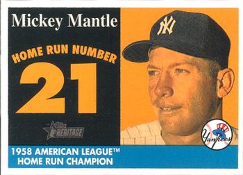 2007 Topps Heritage - 1958 Home Run Champion Mickey Mantle #MHRC21 Mickey Mantle Front