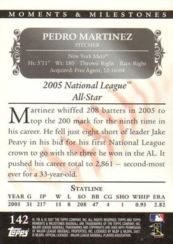 2007 Topps Moments & Milestones - Black #142-88 Pedro Martinez Back