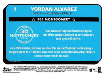 2019-20 Topps 582 Montgomery Club Set 2 #1 Yordan Alvarez Back