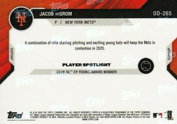 2020 Topps Now Road to Opening Day New York Mets #OD-265 Jacob deGrom Back