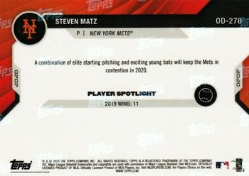 2020 Topps Now Road to Opening Day New York Mets #OD-270 Steven Matz Back