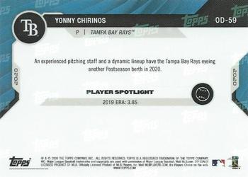2020 Topps Now Road to Opening Day Tampa Bay Rays #OD-59 Yonny Chirinos Back