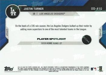2020 Topps Now Road to Opening Day Los Angeles Dodgers #OD-410 Justin Turner Back