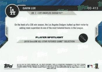 2020 Topps Now Road to Opening Day Los Angeles Dodgers #OD-413 Gavin Lux Back