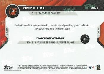 2020 Topps Now Road to Opening Day Baltimore Orioles #OD-3 Cedric Mullins Back