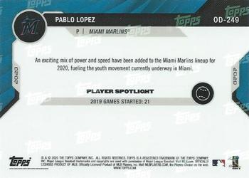 2020 Topps Now Road to Opening Day Miami Marlins #OD-249 Pablo Lopez Back
