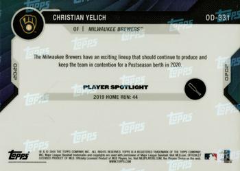 2020 Topps Now Road to Opening Day Milwaukee Brewers #OD-331 Christian Yelich Back