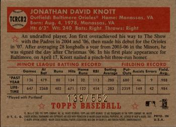 2007 Topps Rookie 1952 Edition - Chrome Refractors #TCRC82 Jon Knott Back