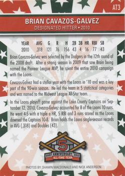 2012 Choice Great Lakes Loons - All-Time Team #AT3 Brian Cavazos-Galvez Back