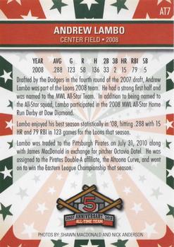 2012 Choice Great Lakes Loons - All-Time Team #AT7 Andrew Lambo Back
