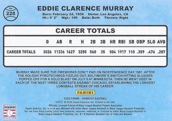 2020 Donruss - Yellow #228 Eddie Murray Back