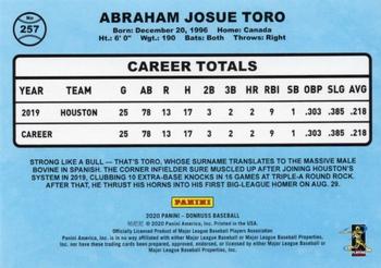 2020 Donruss - Holo Orange #257 Abraham Toro Back