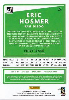 2020 Donruss - Holo Pink #65 Eric Hosmer Back