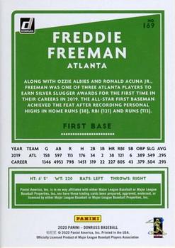 2020 Donruss - Career Stat Line #169 Freddie Freeman Back