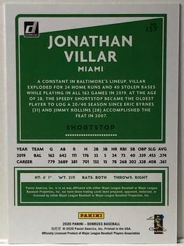 2020 Donruss - Season Stat Line #137 Jonathan Villar Back