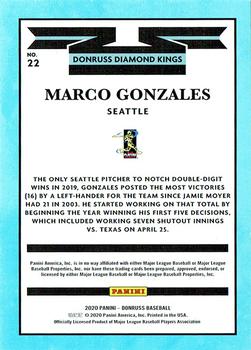 2020 Donruss - Holo Purple #22 Marco Gonzales Back