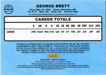 2020 Donruss - Retro 1986 Materials #86M-GB George Brett Back