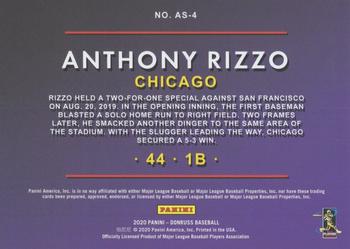 2020 Donruss - As Seen Blue #AS-4 Anthony Rizzo Back