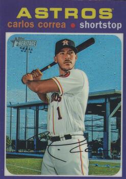2020 Topps Heritage - Chrome Purple Refractor #THC-312 Carlos Correa Front