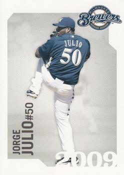 2009 Milwaukee Brewers Police - City of Waukesha Police Dept. and Waukesha Sports Cards #NNO Jorge Julio Front