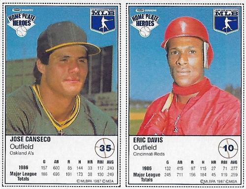 1987 Kraft Home Plate Heroes - Panels #10 / 35 Eric Davis / Jose Canseco Front